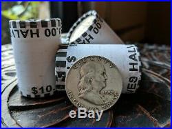 $100 in Kennedy Half Dollar Coin Rolls + Ten (10) Silver Franklin Coins US LOT