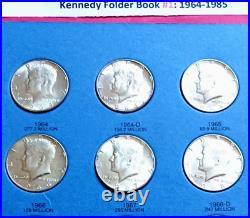 108 KENNEDY Half Dollar COINS in 3 Whitman Books1964-1970 Silver, 1971-2021 Clad