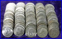 10 Rolls 40% Silver Kennedy Half Dollars, 29.58oz ASW, $100 Face, 200 Coins