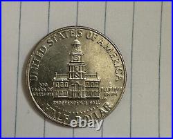 1776-1976-D Kennedy Bicentennial Half Dollar 50 Cent Coin Beautiful Hair Detail