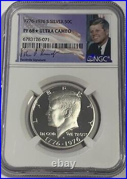 1776-1976 S Ngc Pf68 Star Ultra Cameo Proof Silver Kennedy Half Jfk Coin Pop 2