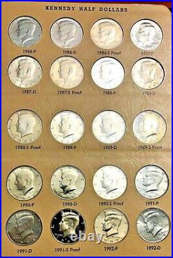 1964-2002 Kennedy Half Dollar Set Donsco 6 Pages, 106 Coins, Several Silver #3
