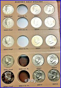 1964-2012 Kennedy Half Dollar Set Donsco 8 Pages, 136 Coins, Several Silver #5