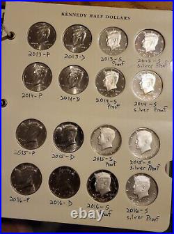 1964-2018 PDS Kennedy Half Dollar Set with Silver Proofs 192 Coins Littleton Album
