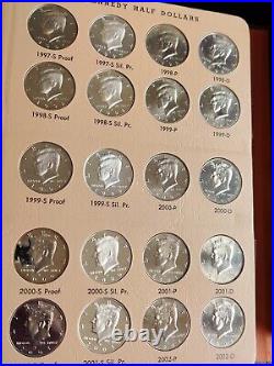 1964-2021 50C Kennedy Half Dollar Set In Dansco Albums 197 Coins w Proofs/Silver