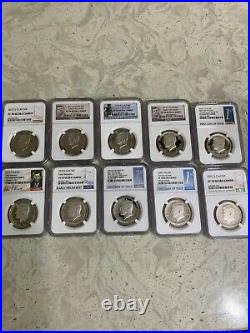 1964-2022 Ultra Complete Clad Kennedy Proof Set Of 62 Graded By Ngc