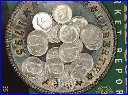 1964 20 Coins 90% Silver Kennedy Half Dollars Roll AU