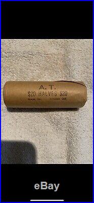 1964 20$ Kennedy Half Dollar Shotgun Roll UNC 90%silver (40 Coins) Toned Ender