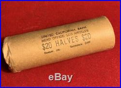 1964 50C Kennedy Half Dollar Original Bank Shotgun Roll (40 Coins)