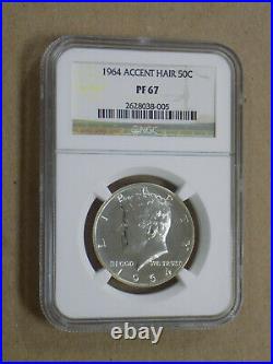 1964 50C Proof Kennedy Half Dollar NGC PF 67 Accented Hair
