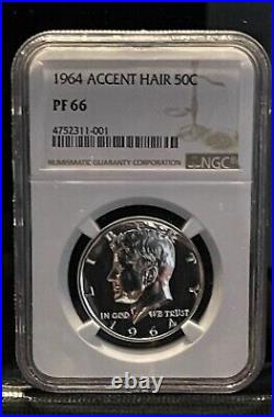 1964 50c Kennedy Half Dollar NGC PF66 proof accented hair