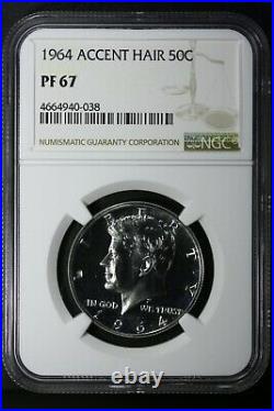 1964 50c Kennedy Half Dollar NGC PF67 proof accented hair (PR67 accent)