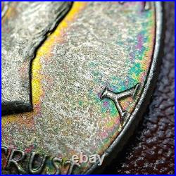 1964 50c Silver Kennedy Half Dollar PQ Neon Rainbow Toning SKU-H2413