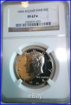 1964 Accent Hair Proof Kennedy Half Dollar NGC PF67 STAR Extremely Rare