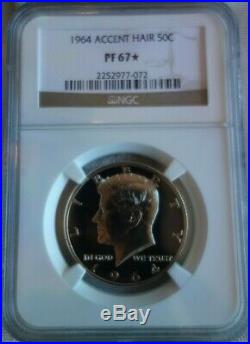 1964 Accent Hair Proof Kennedy Half Dollar NGC PF67 STAR Extremely Rare