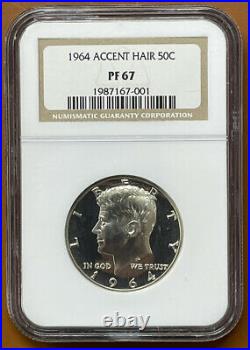 1964 Accented Hair Kennedy Half Dollar Silver NGC PF67 PF-67 Proof Coin TCCCX