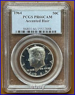 1964 Accented Hair Kennedy Half Dollar Silver PCGS PR66 PR-66 Cameo Proof Coin