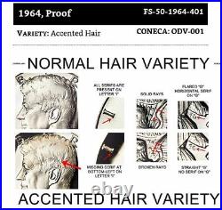 1964 CAC PR66 Accented Hair Kennedy Half Great Kennedy Variety