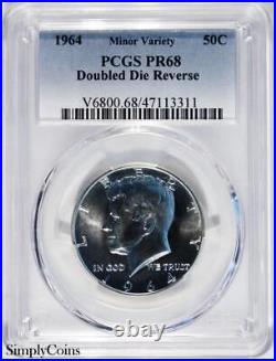 1964 DDR Kennedy Silver Half Dollar PCGS PR68 PROOF Doubled Die Reverse US #3311