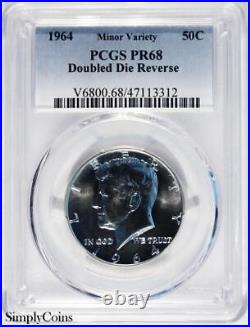 1964 DDR Kennedy Silver Half Dollar PCGS PR68 PROOF Doubled Die Reverse US #3312