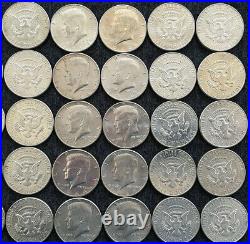 1964-D JFK Kennedy Half Dollars 50 Coins Lot Silver XF or better