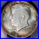 1964_D_Kennedy_Half_Dollar_PCGS_MS66_PQ_toned_coin_in_30th_Anniversary_Holder_01_fwd