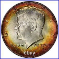 1964-D Kennedy Half Dollar PCGS MS66 Pretty Dual Sided Rainbow Toning