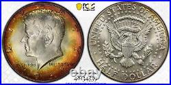 1964-D Kennedy Half Dollar PCGS MS66 Pretty Dual Sided Rainbow Toning