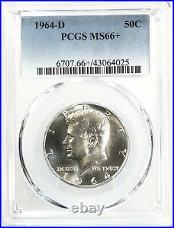 1964-D Kennedy Half Dollar Silver 50C Gem Brilliant UNC PCGS MS66+