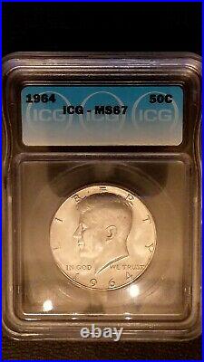 1964 Icg Ms 67 Kennedy Silver Half Dollar Very Rare Superb Gem Bu