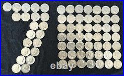 1964 JFK Kennedy Half Dollars 70 Coins Lot Silver