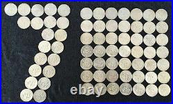 1964 JFK Kennedy Half Dollars 70 Coins Lot Silver