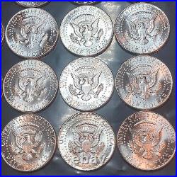 1964 KENNEDY SILVER HALF DOLLAR ROLL BU AU $10 FACE VALUE 20 COINS w TUBE #82D