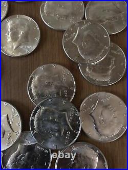 1964 Kennedy Half Dollar 90%silver Uncirculated 3 Rolls 60 Total Coins $30 Face