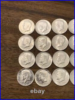 1964 Kennedy Half Dollar Brilliant Uncirculated Roll 90% Silver 20 US Coin Lot 1