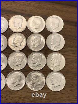 1964 Kennedy Half Dollar Brilliant Uncirculated Roll 90% Silver 20 US Coin Lot 1