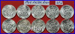 1964 Kennedy Half Dollar Lot of 20 AU / BU 90% Silver Half Dollar Coins #DP6