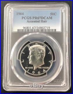 1964 Kennedy Half Dollar PCGS PR67DCAMAccented HairExtremely Rare