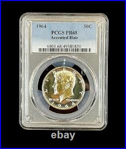 1964 Kennedy Half Dollar PCGS PR68 Accented Hair Variety