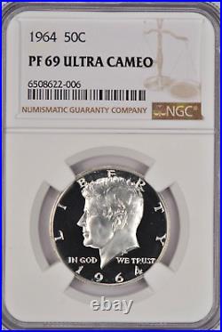 1964 Kennedy Half Dollar Proof NGC PF 69 ULTRA CAMEO PR69DCAM Frosty Coin 50C
