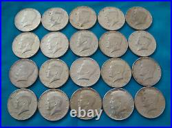 1964 Kennedy Half Dollar-Roll of 20 90% Silver Coins $10 Face Value
