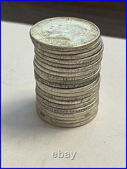1964 Kennedy Half Dollar Roll of 20 Coins 90% Silver