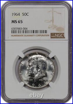 1964 Kennedy Half Dollar Silver Ngc Ms 65 Amazing Eye Appeal High Grade Gem