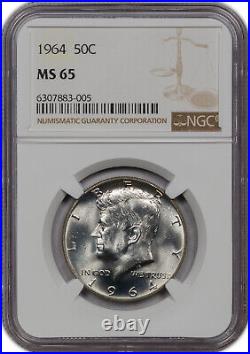 1964 Kennedy Half Dollar Silver Ngc Ms 65 Gorgeous Choice High Grade