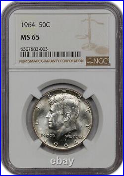 1964 Kennedy Half Dollar Silver Ngc Ms 65 Stunning Luster High Grade