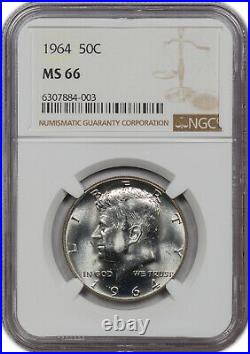 1964 Kennedy Half Dollar Silver Ngc Ms 66 Stunning Luster High Grade