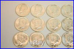 1964 Kennedy Half Dollars Roll of 20 Coins 90% Silver Very Good Condition