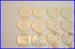 1964 Kennedy Half Dollars Roll of 20 Coins 90% Silver Very Good Condition