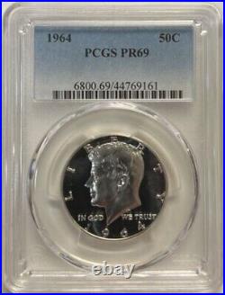 1964 Kennedy Silver Half Dollar 50c PCGS PR-69 SPOTLESS