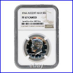 1964 Kennedy Silver Half Dollar Accented Hair NGC PF67 CAMEO